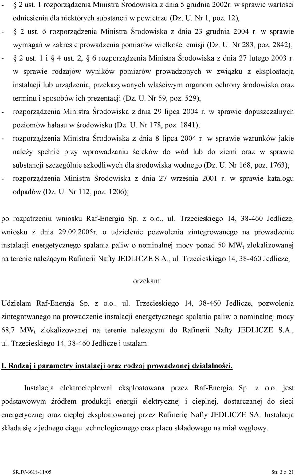 2, 6 rozporządzenia Ministra Środowiska z dnia 27 lutego 2003 r.