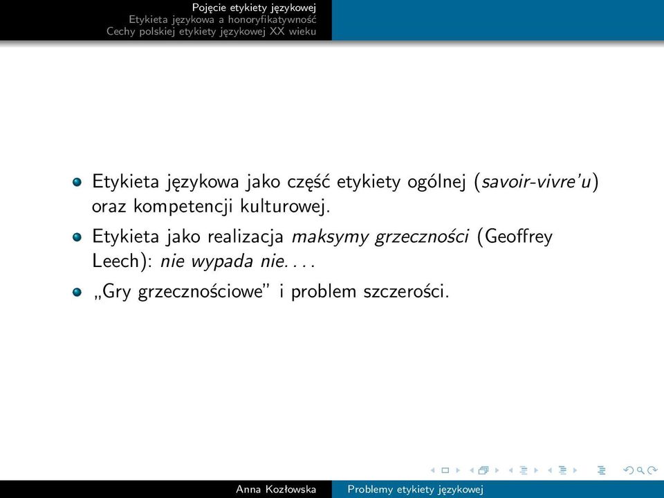 Etykieta jako realizacja maksymy grzeczności