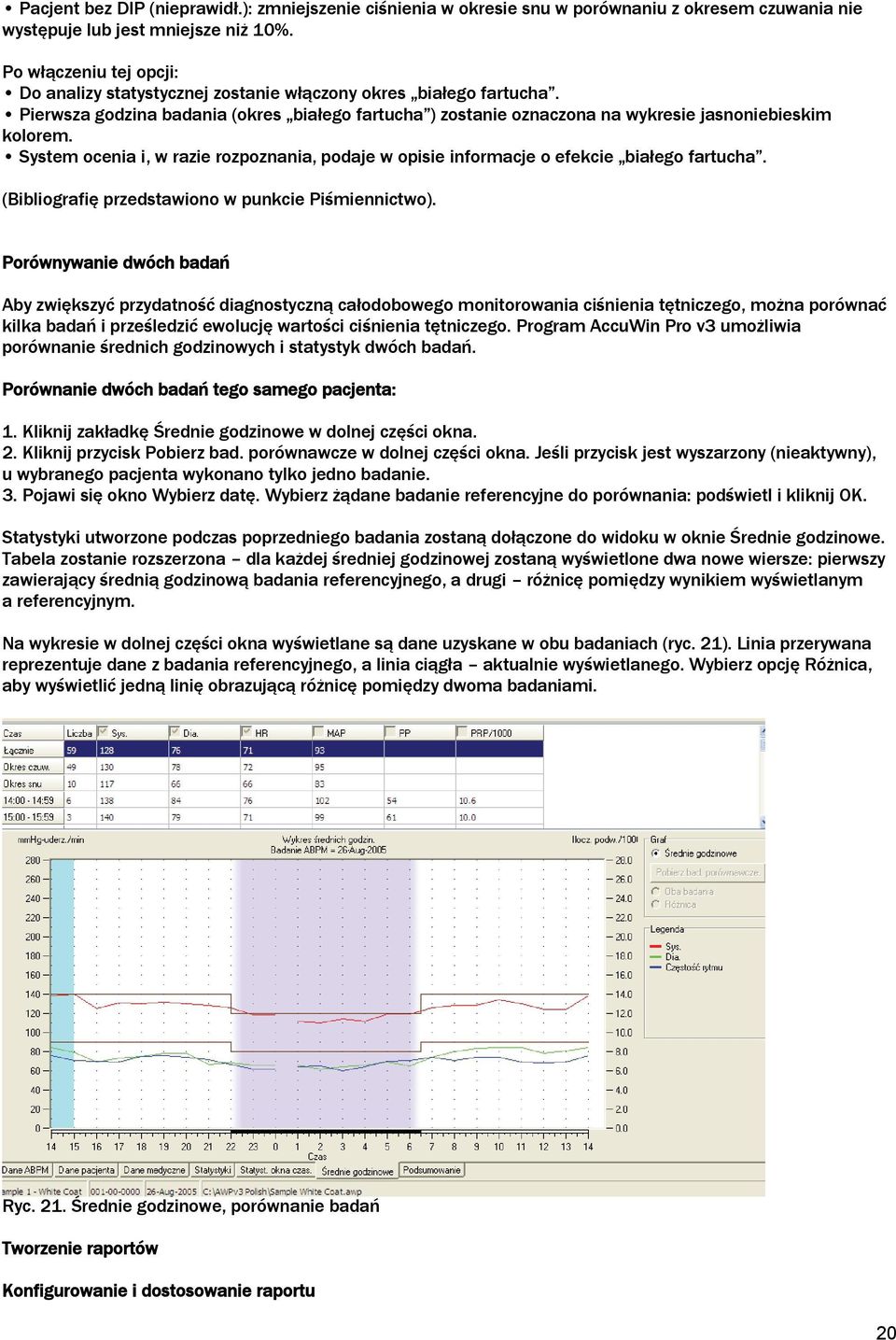 System ocenia i, w razie rozpoznania, podaje w opisie informacje o efekcie białego fartucha. (Bibliografię przedstawiono w punkcie Piśmiennictwo).