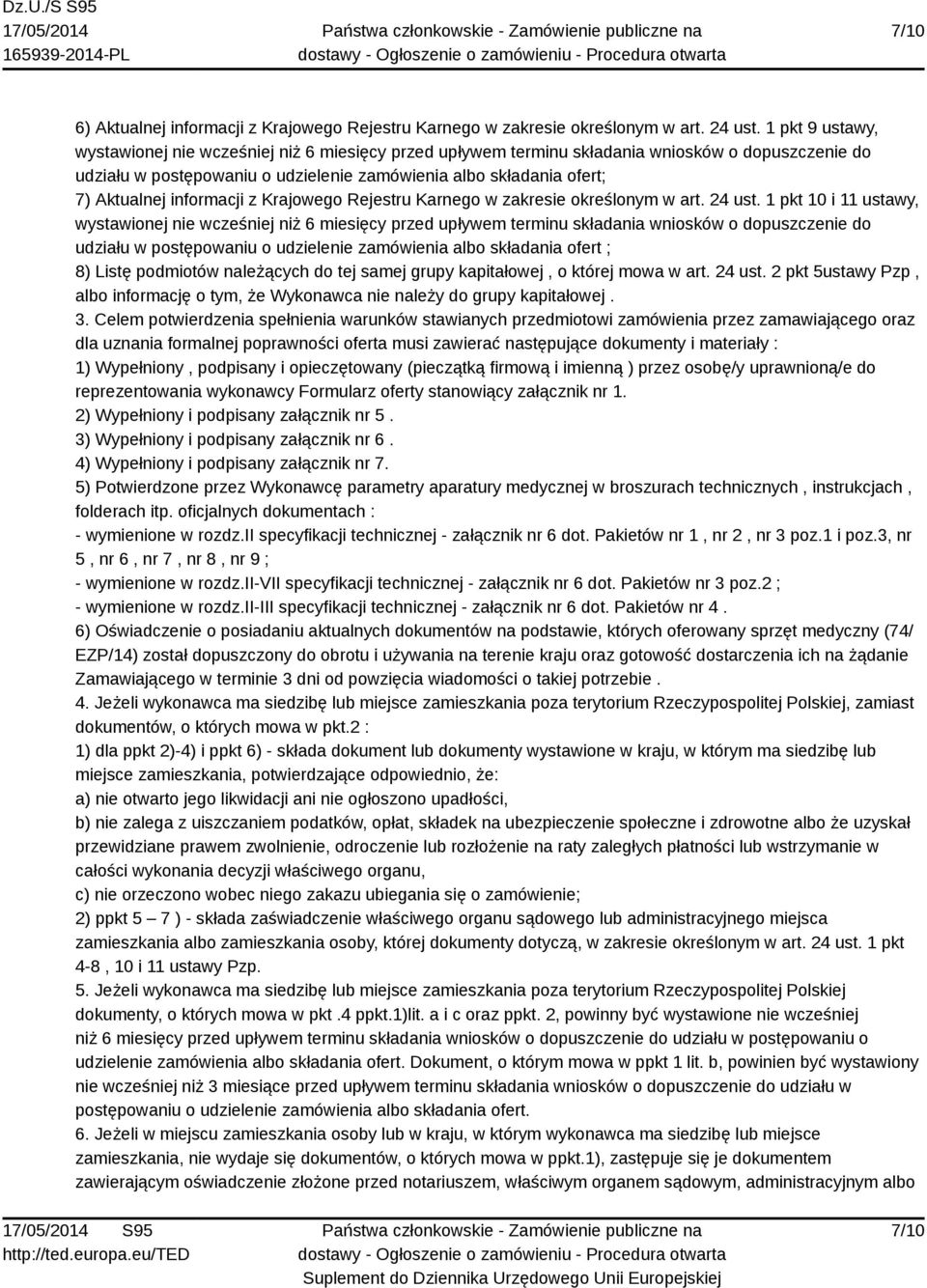 informacji z Krajowego Rejestru Karnego w zakresie określonym w art. 24 ust.