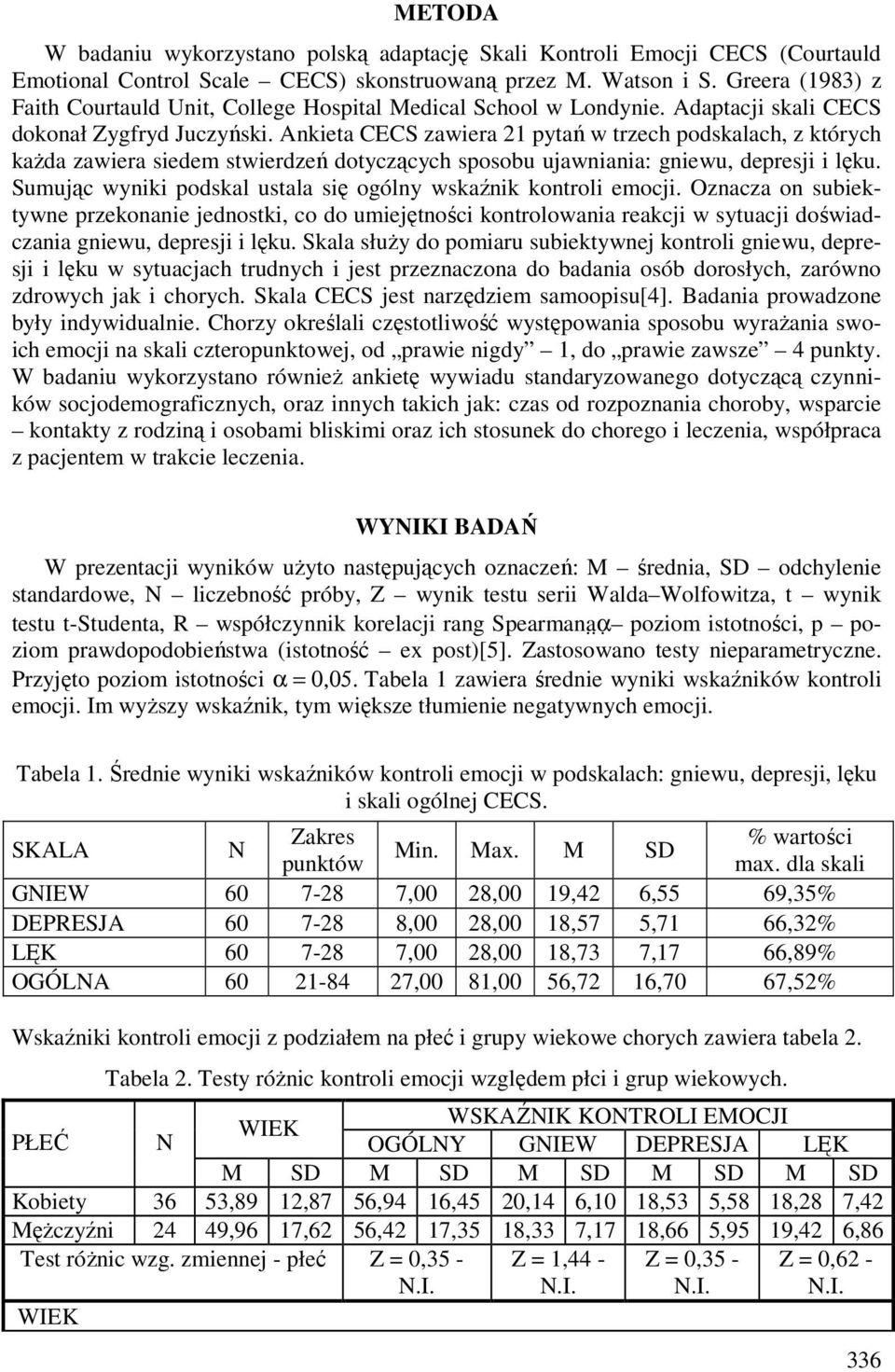 Ankieta CECS zawiera 21 pytań w trzech podskalach, z których każda zawiera siedem stwierdzeń dotyczących sposobu ujawniania: gniewu, depresji i lęku.