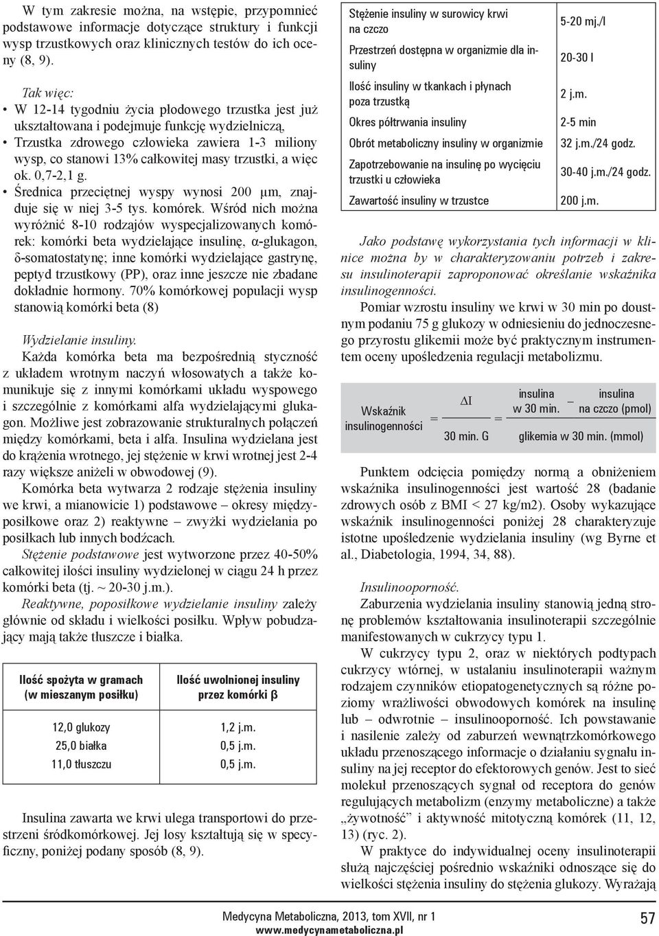 /l 20-30 l Tak więc: W 12-14 tygodniu życia płodowego trzustka jest już ukształtowana i podejmuje funkcję wydzielniczą, Trzustka zdrowego człowieka zawiera 1-3 miliony wysp, co stanowi 13% całkowitej