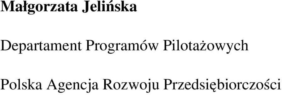 Departament Programów