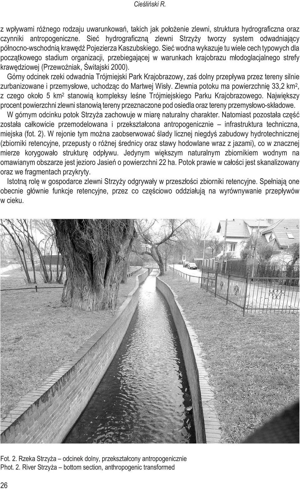 Sieæ wodna wykazuje tu wiele cech typowych dla pocz¹tkowego stadium organizacji, przebiegaj¹cej w warunkach krajobrazu m³odoglacjalnego strefy krawêdziowej (PrzewoŸniak, Œwitajski 2000).