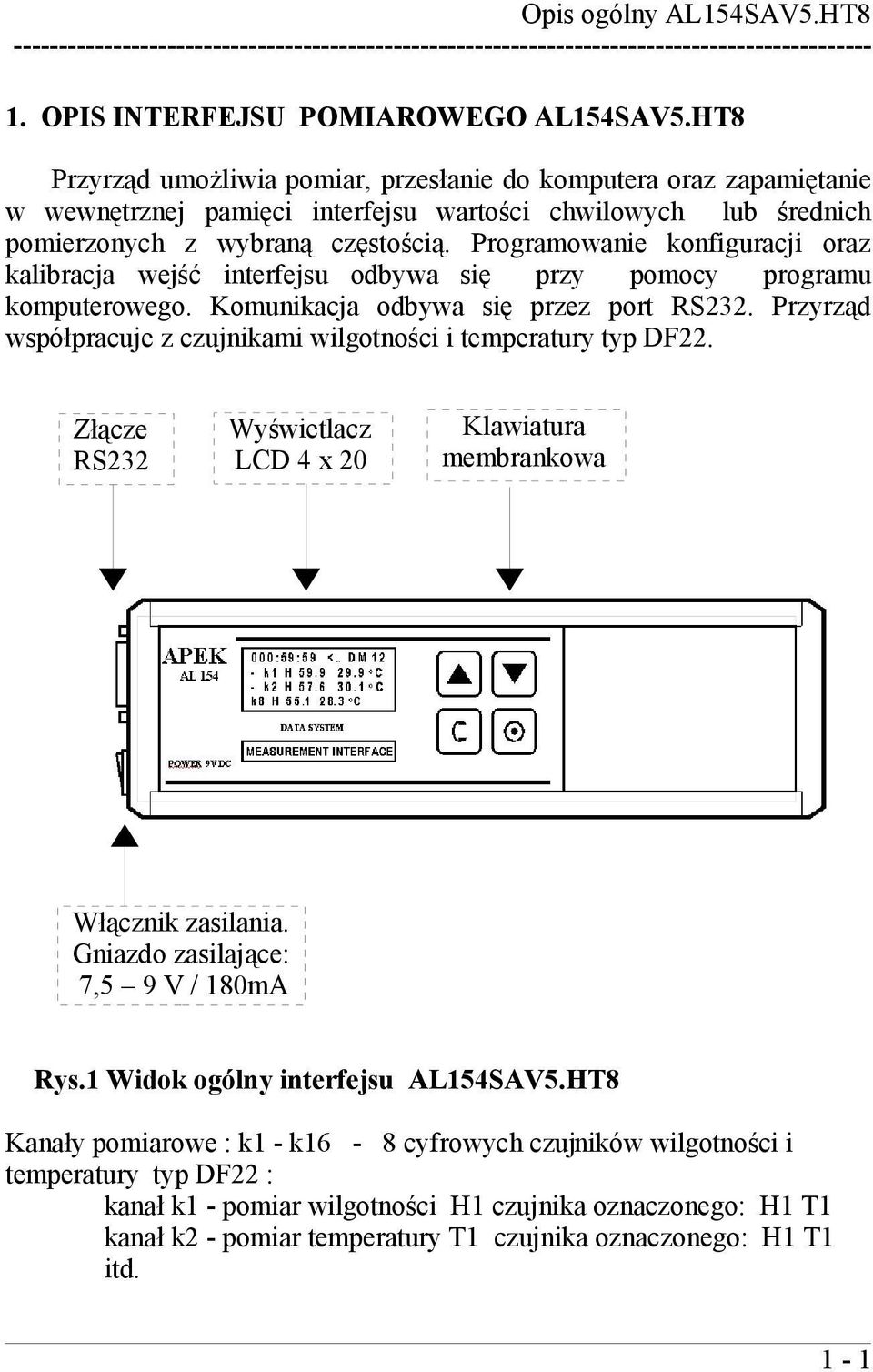 Programowanie konfiguracji oraz kalibracja wejść interfejsu odbywa się przy pomocy programu komputerowego. Komunikacja odbywa się przez port RS232.
