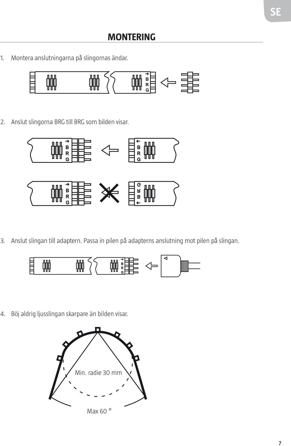 Anslut slingan till adaptern.