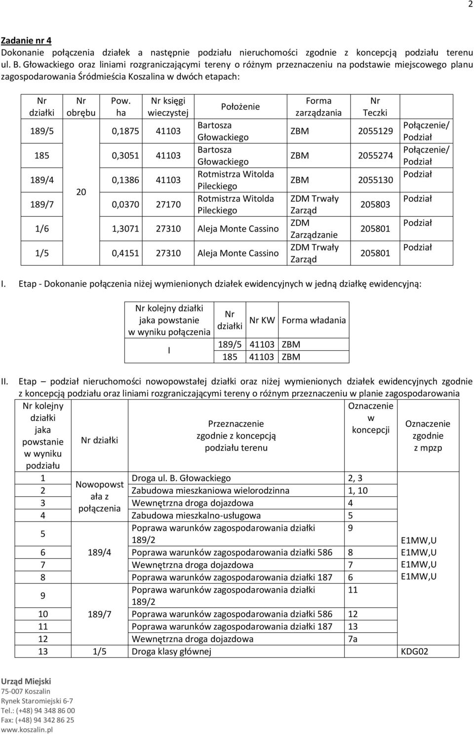 ha księgi wieczystej 89/ 0,87 0 8 0,0 0 89/ 0,86 0 0 89/7 0,070 770 Położenie Bartosza Głowackiego Bartosza Głowackiego Rotmistrza Witolda Pileckiego Rotmistrza Witolda Pileckiego /6,07 70 Aleja