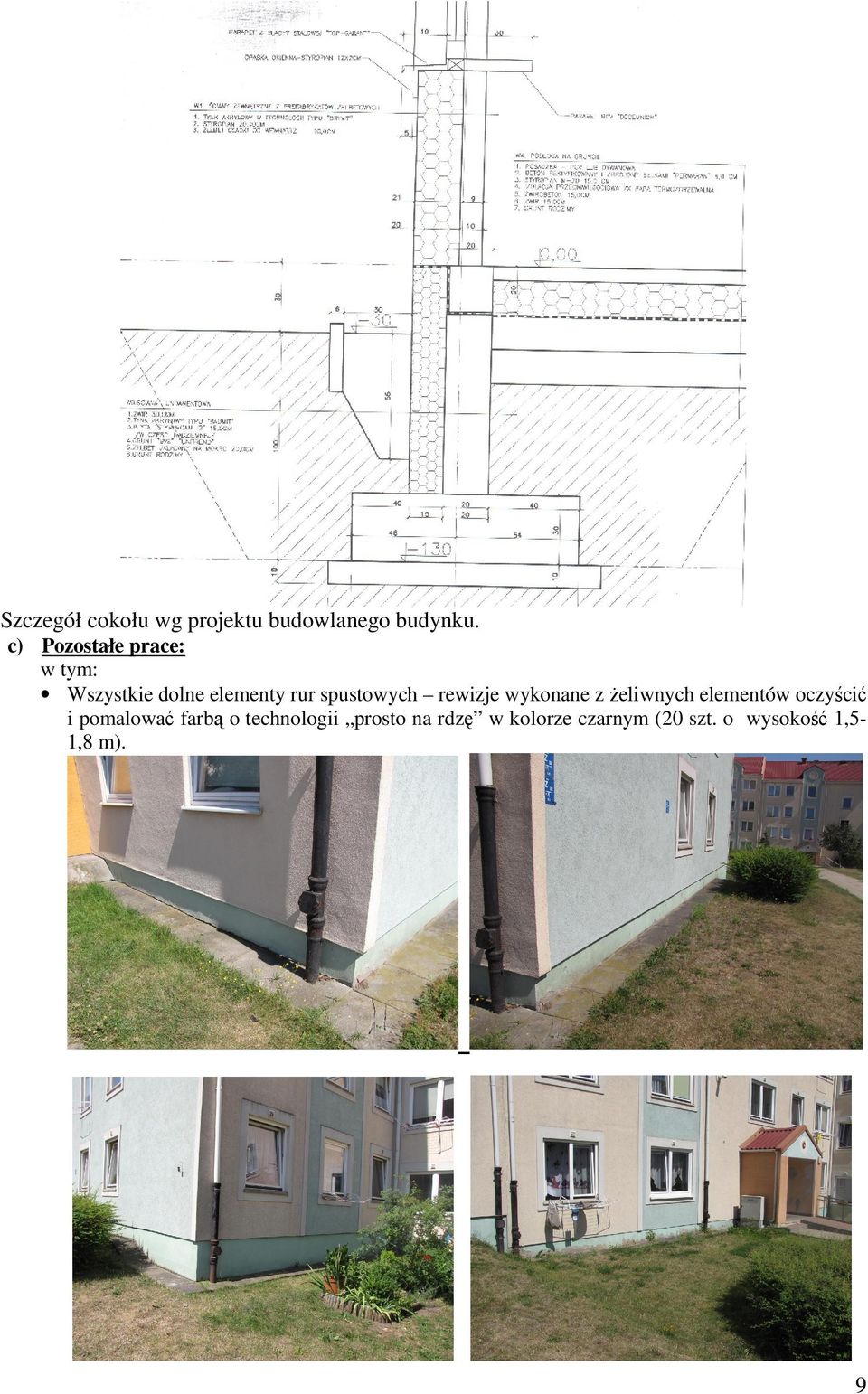 spustowych rewizje wykonane z żeliwnych elementów oczyścić i
