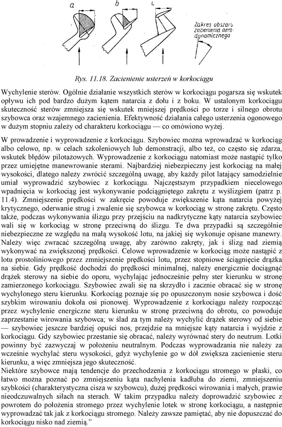 Efektywność działania całego usterzenia ogonowego w dużym stopniu zależy od charakteru korkociągu co omówiono wyżej. W prowadzenie i wyprowadzenie z korkociągu.