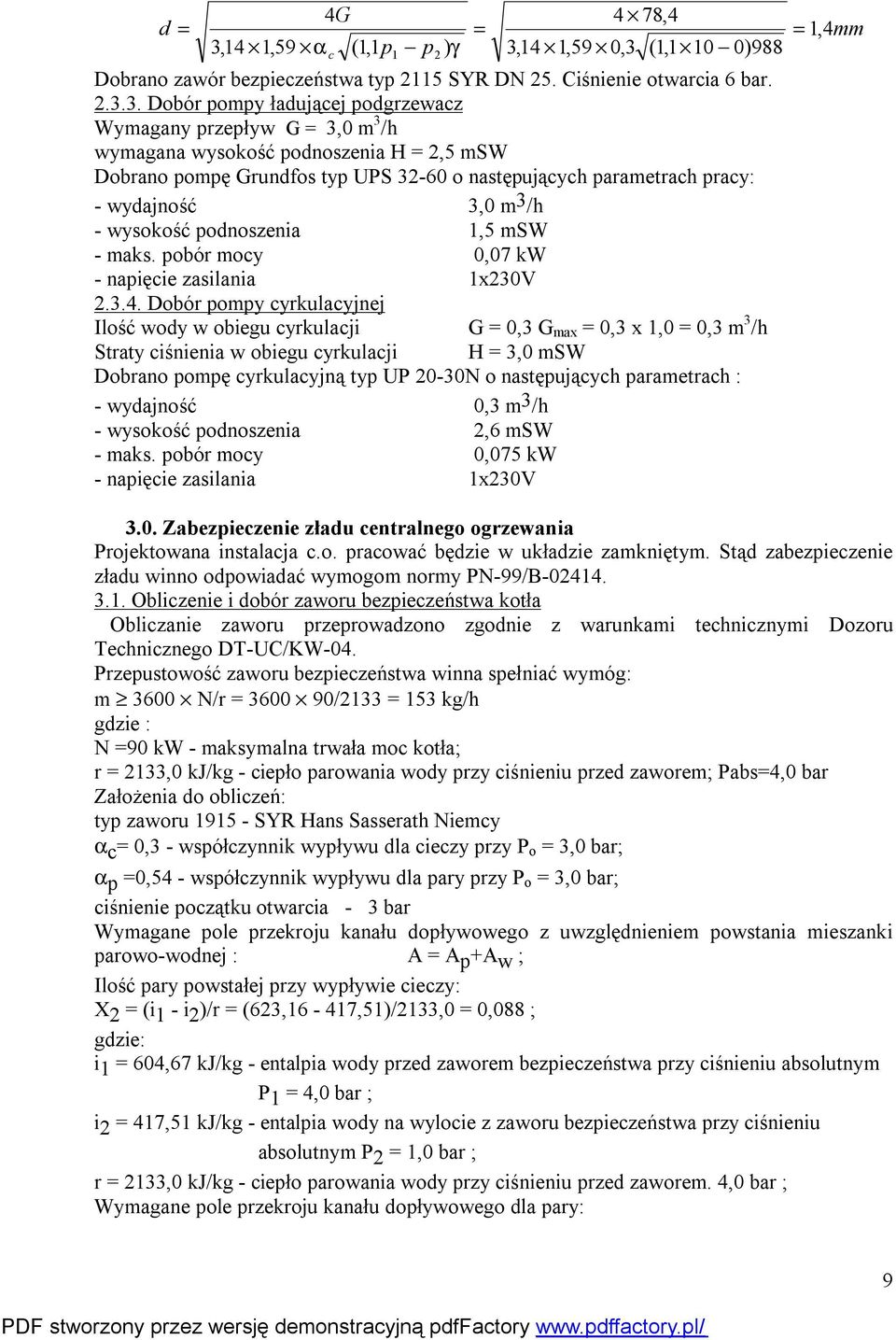 pobór mocy 0,07 kw - napięcie zasilania 1x30V.3.4.