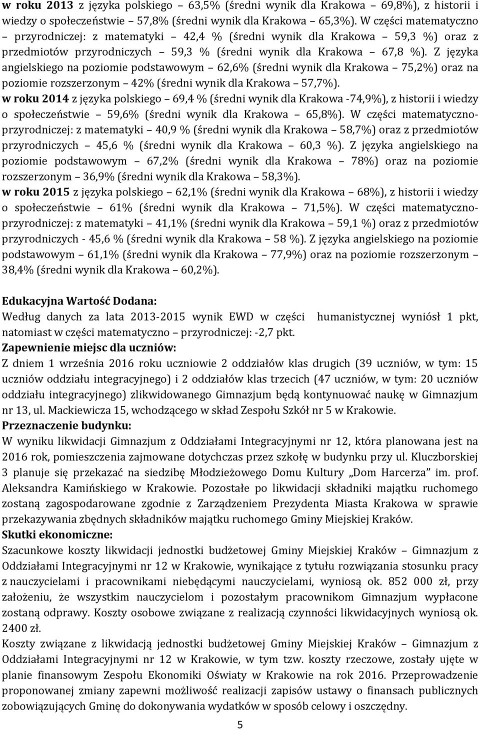 Z języka angielskiego na poziomie podstawowym 62,6% (średni wynik dla Krakowa 75,2%) oraz na poziomie rozszerzonym 42% (średni wynik dla Krakowa 57,7%).