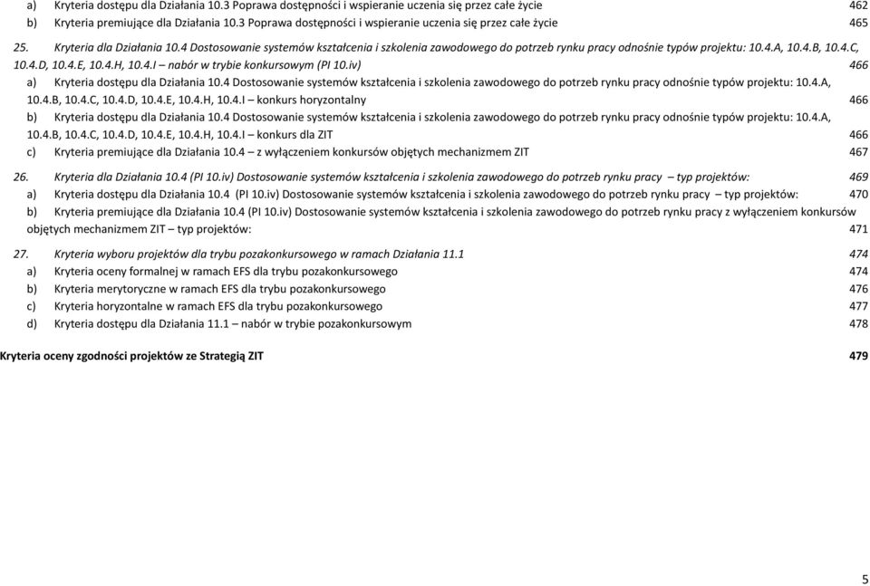 4 Dostosowanie systemów kształcenia i szkolenia zawodowego do potrzeb rynku pracy odnośnie typów projektu: 10.4.A, 10.4.B, 10.4.C, 10.4.D, 10.4.E, 10.4.H, 10.4.I nabór w trybie konkursowym (PI 10.