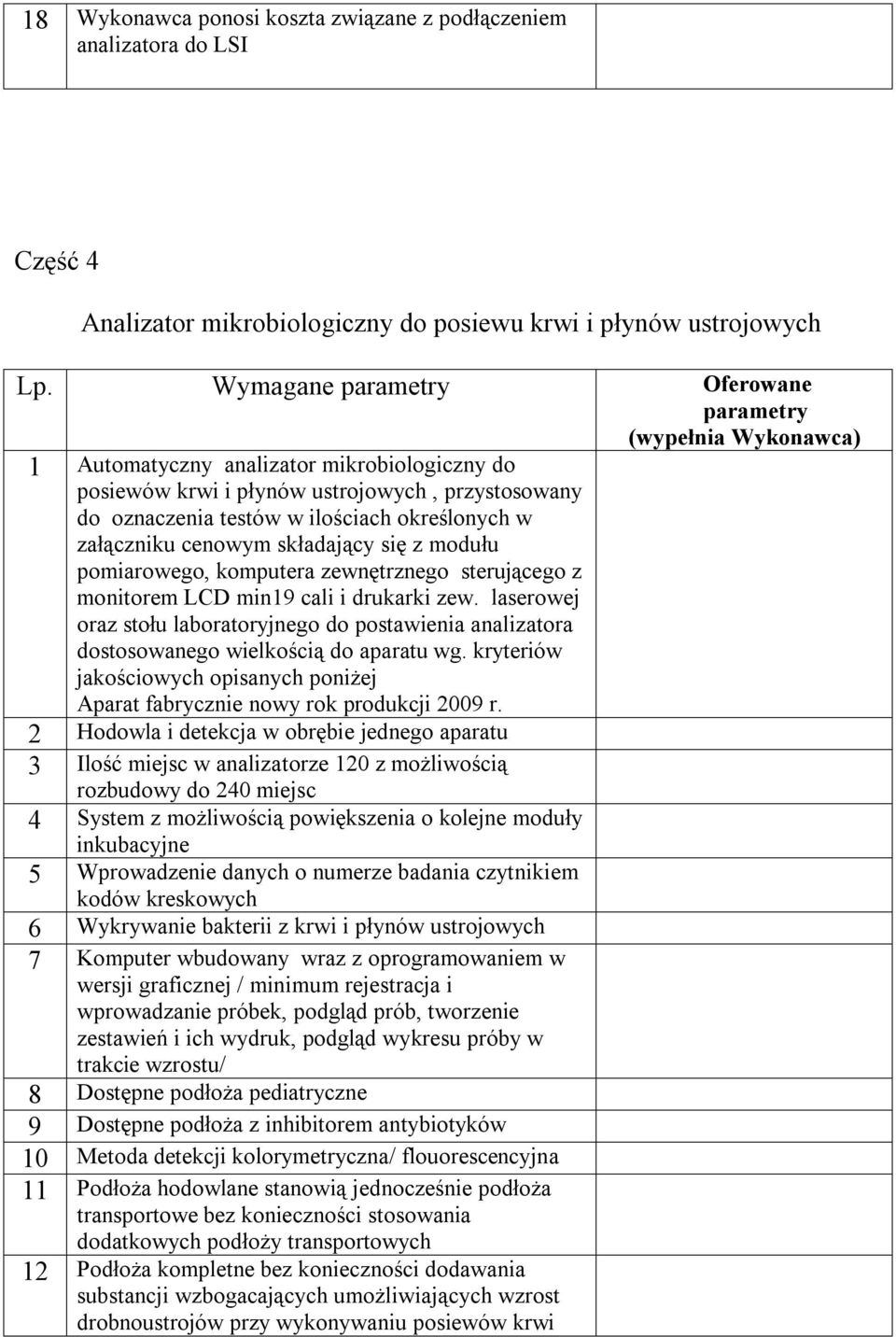 modułu pomiarowego, komputera zewnętrznego sterującego z monitorem LCD min19 cali i drukarki zew.