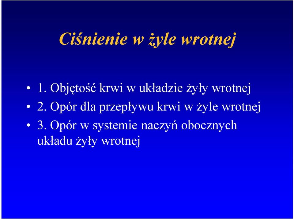 Opór dla przepływu krwi w żyle wrotnej 3.