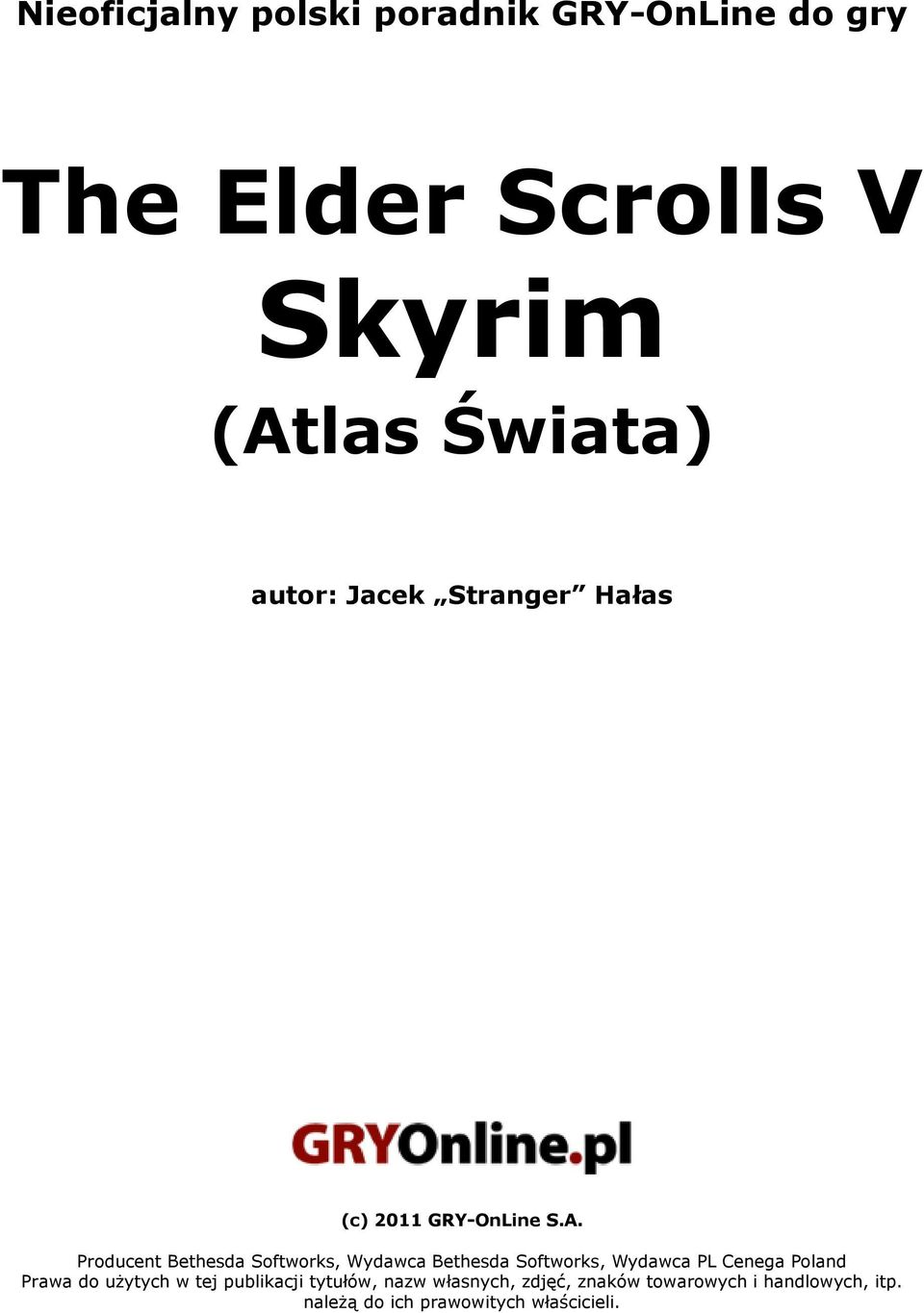 The Elder Scrolls V Skyrim - PDF Darmowe pobieranie
