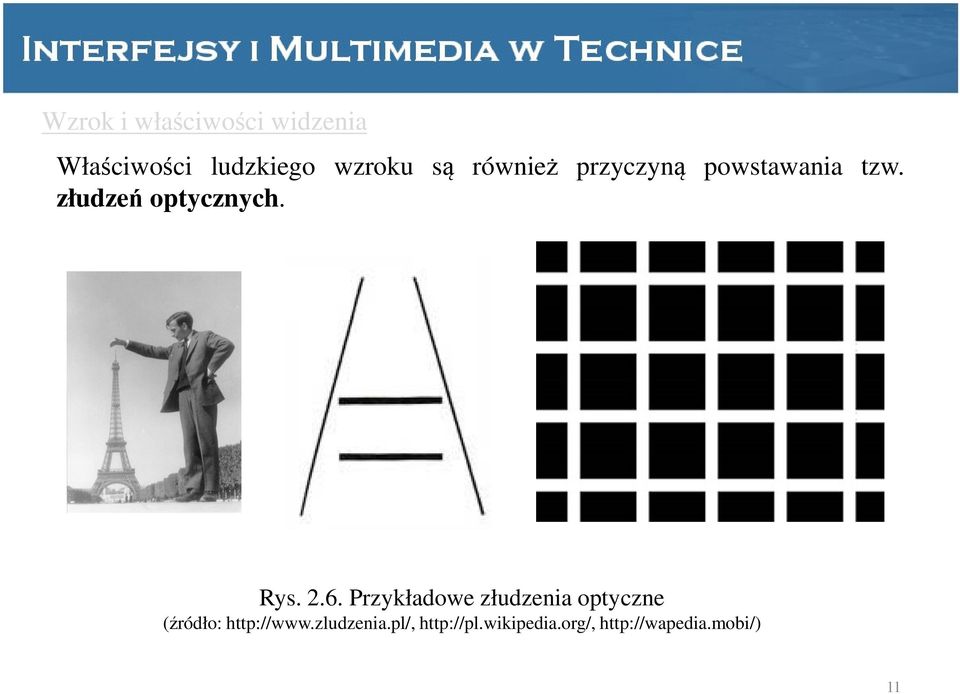 2.6. Przykładowe złudzenia optyczne (źródło: http://www.