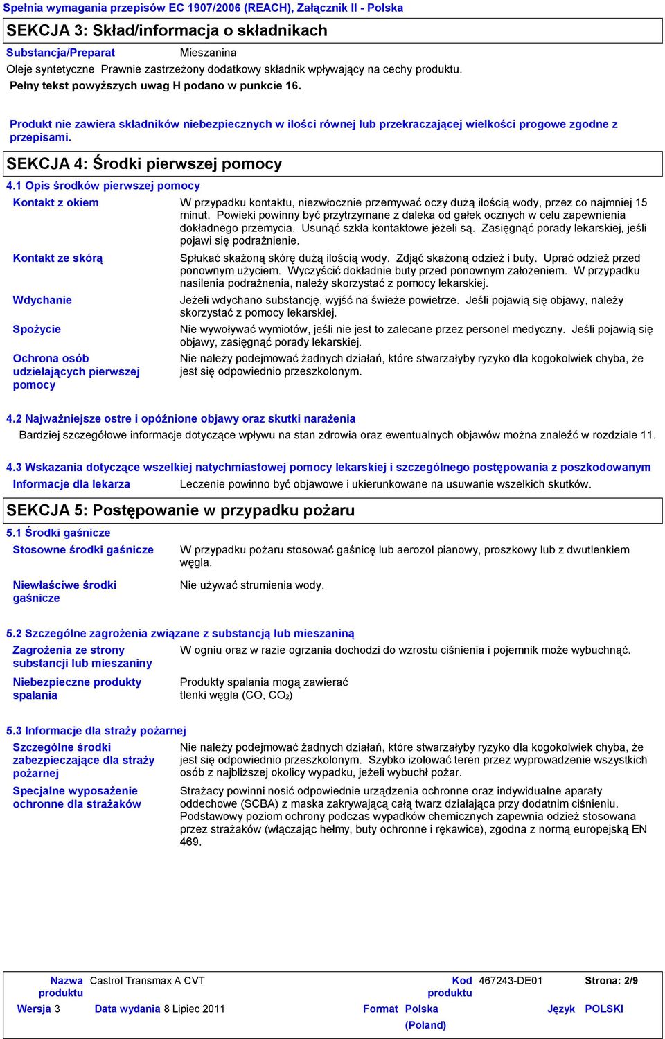 SEKCJA 4: Środki pierwszej pomocy 4.