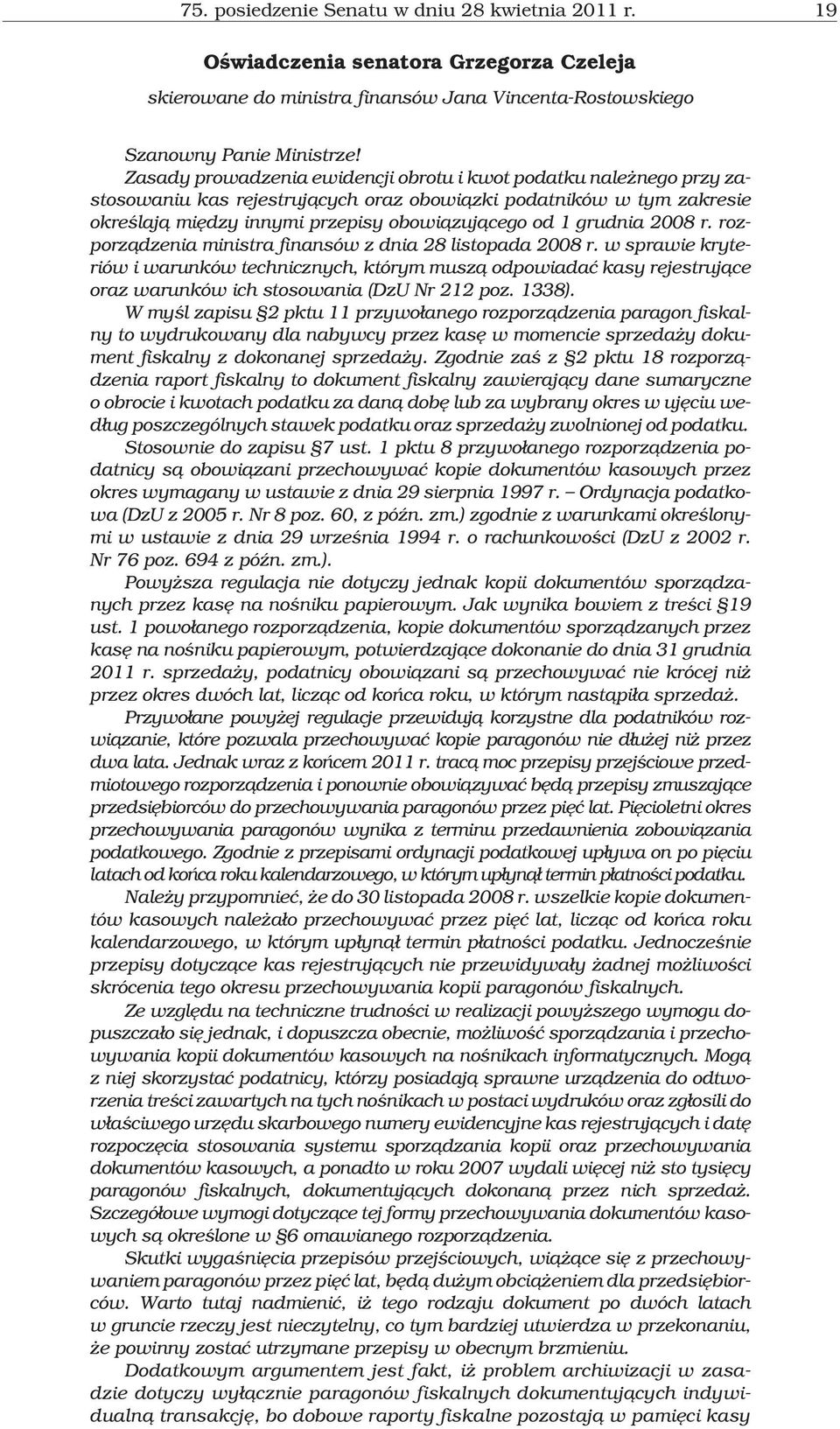 2008 r. rozporz¹dzenia ministra finansów z dnia 28 listopada 2008 r.