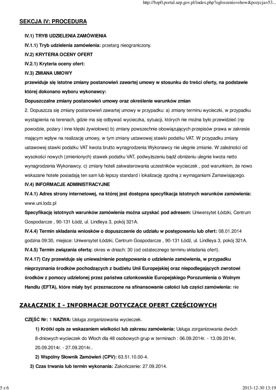 określenie warunków zmian 2.