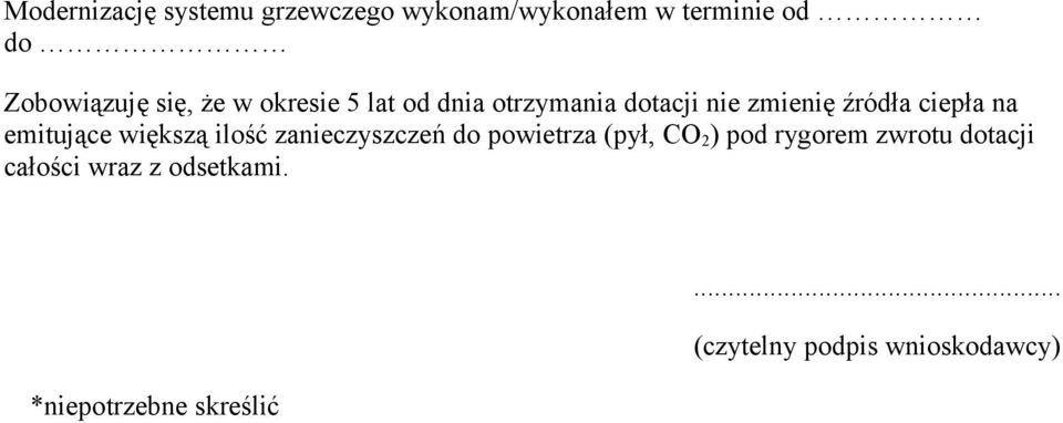 źródła ciepła na emitujące większą ilość zanieczyszczeń do powietrza (pył,
