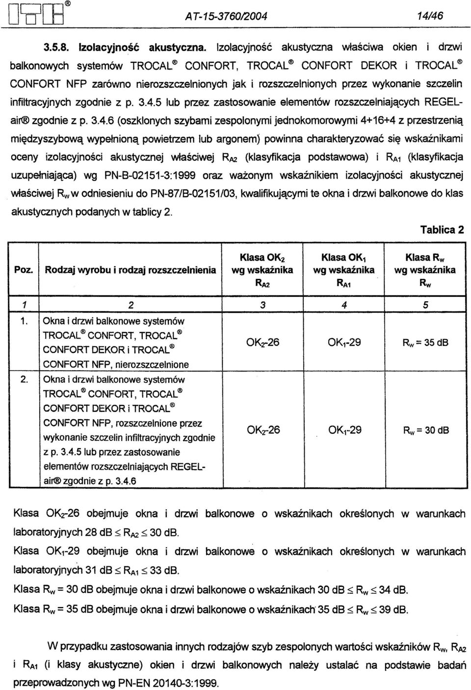 szczelin infiltracyjnych zgodnie z p. 3.4.
