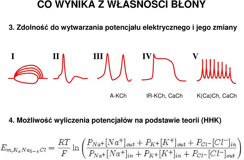 jego zmiany I II III IV V A-KCh IR-KCh, CaCh