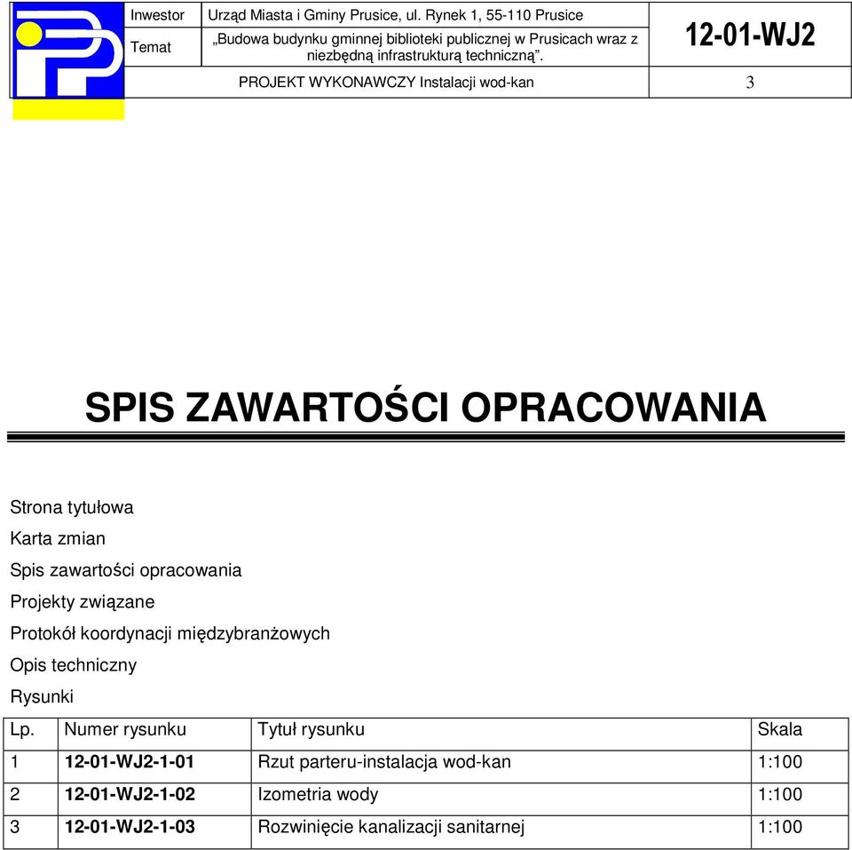 Opis techniczny Rysunki Lp.