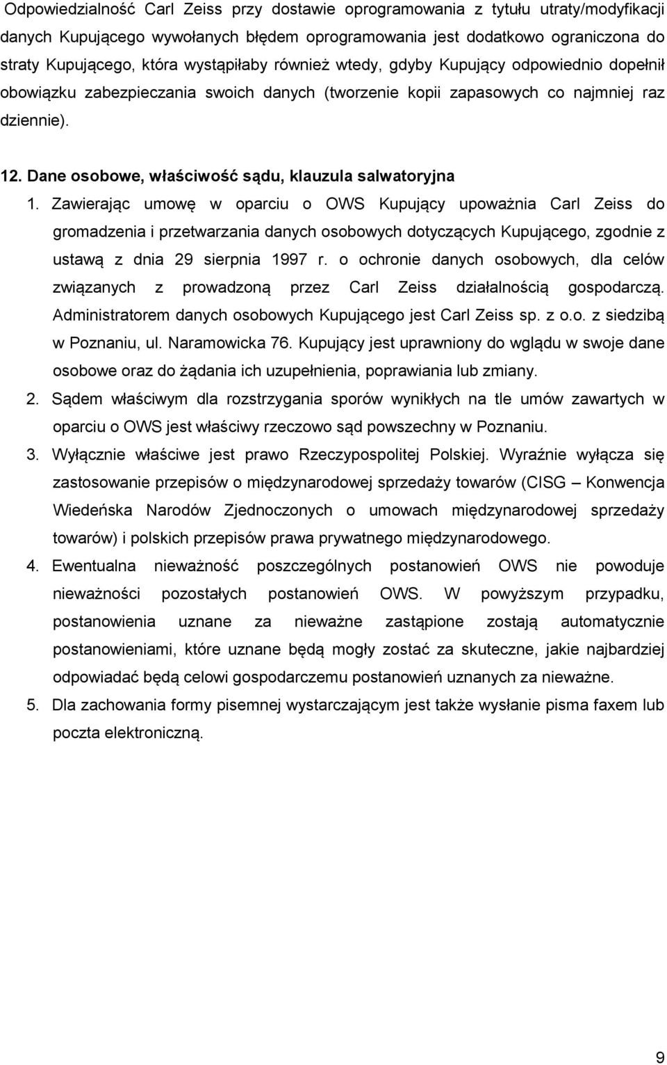 Dane osobowe, właściwość sądu, klauzula salwatoryjna 1.