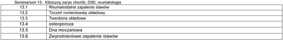 1 Reumatoidalne zapalenie stawów 13.
