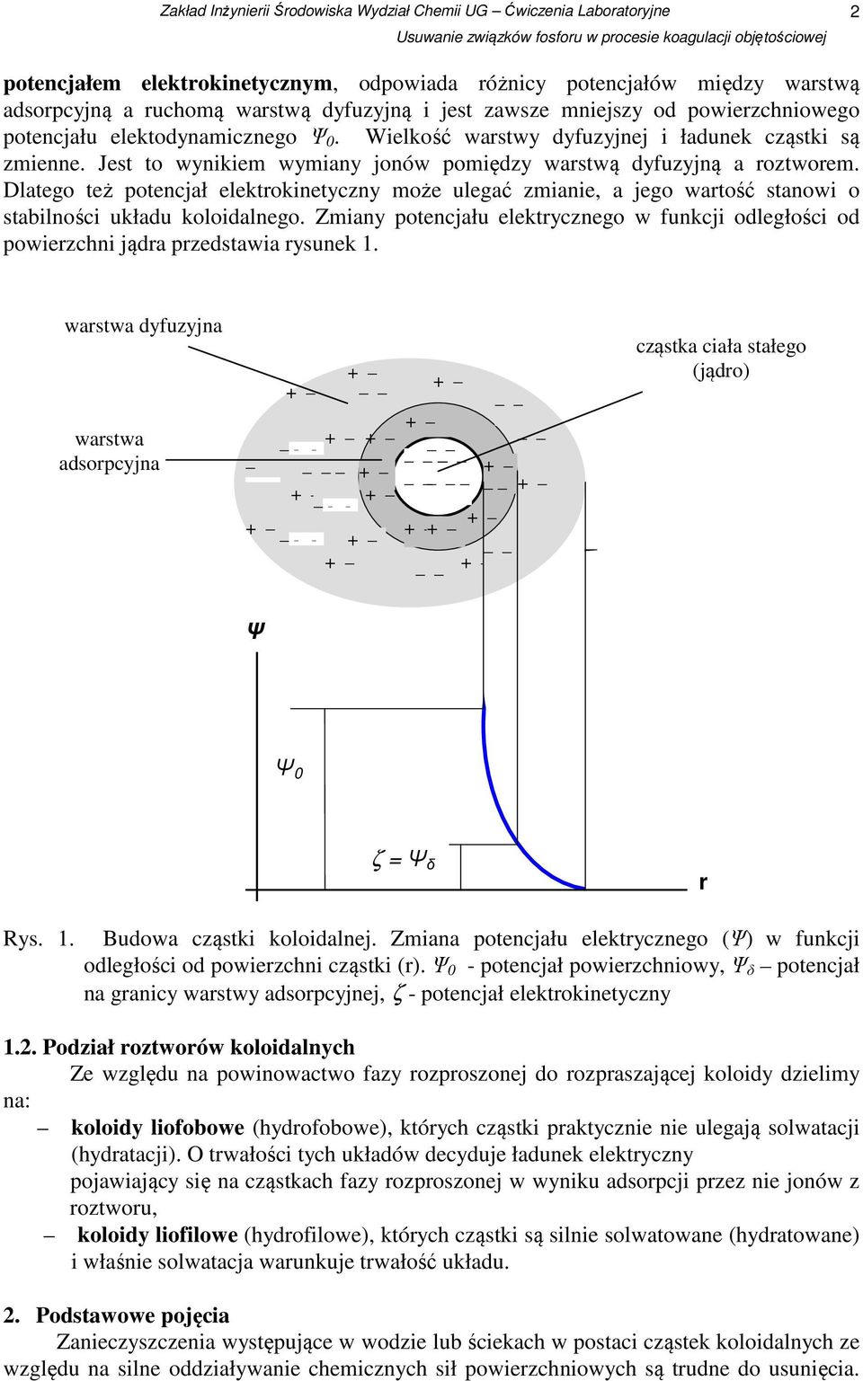 Dlatego też potencjał elektrokinetyczny może ulegać zmianie, a jego wartość stanowi o stabilności układu koloidalnego.