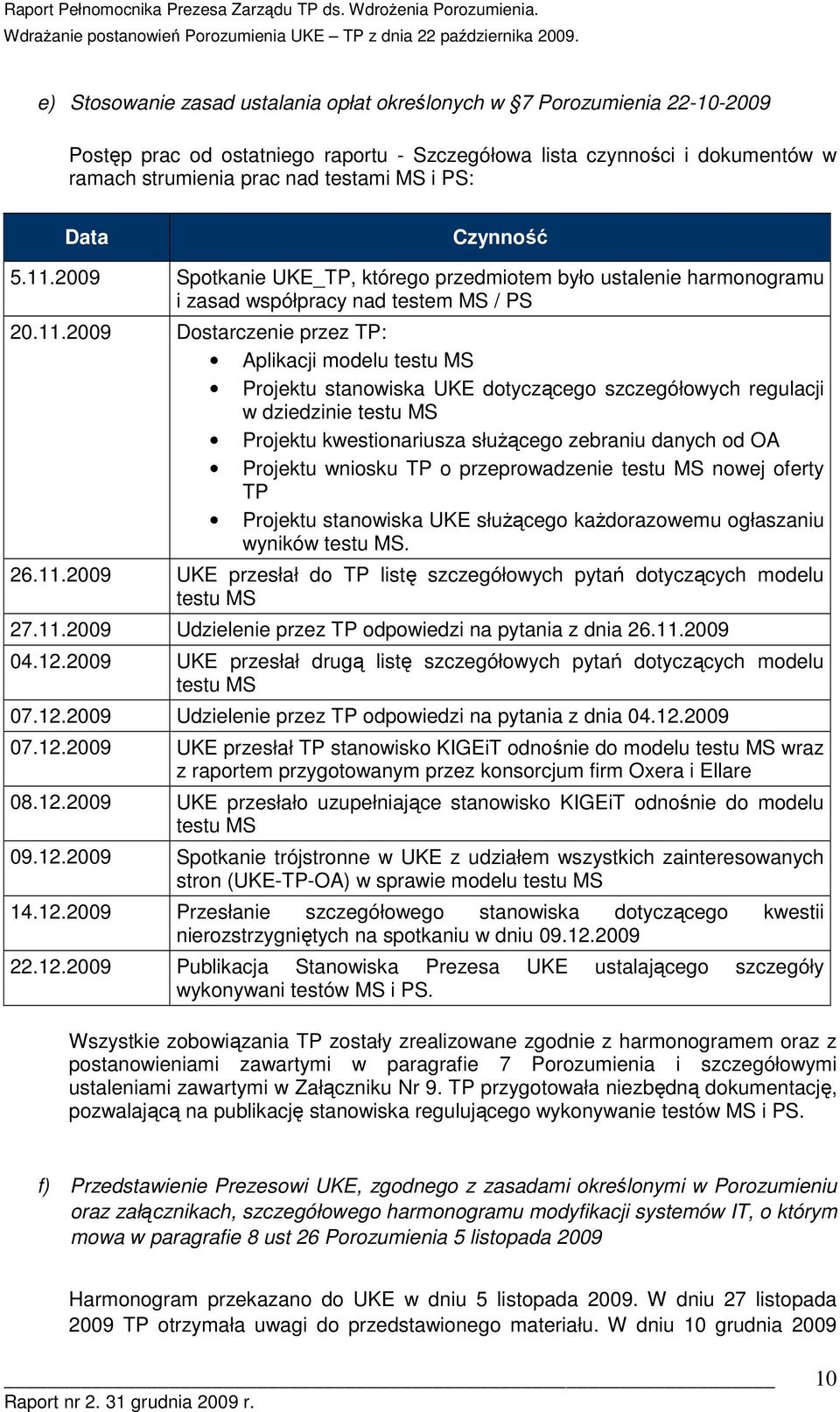 szczegółwych regulacji w dziedzinie testu MS Prjektu kwestinariusza słuŝąceg zebraniu danych d OA Prjektu wnisku TP przeprwadzenie testu MS nwej ferty TP Prjektu stanwiska UKE słuŝąceg kaŝdrazwemu