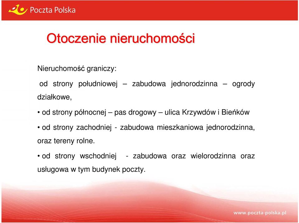 Bieńków od strony zachodniej - zabudowa mieszkaniowa jednorodzinna, oraz tereny