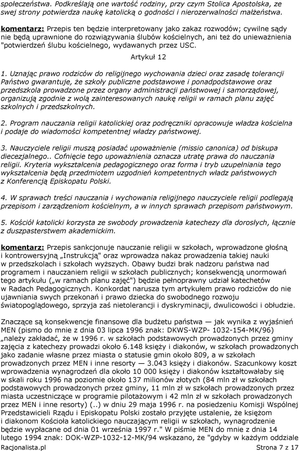 wydawanych przez USC. Artykuł 12 1.