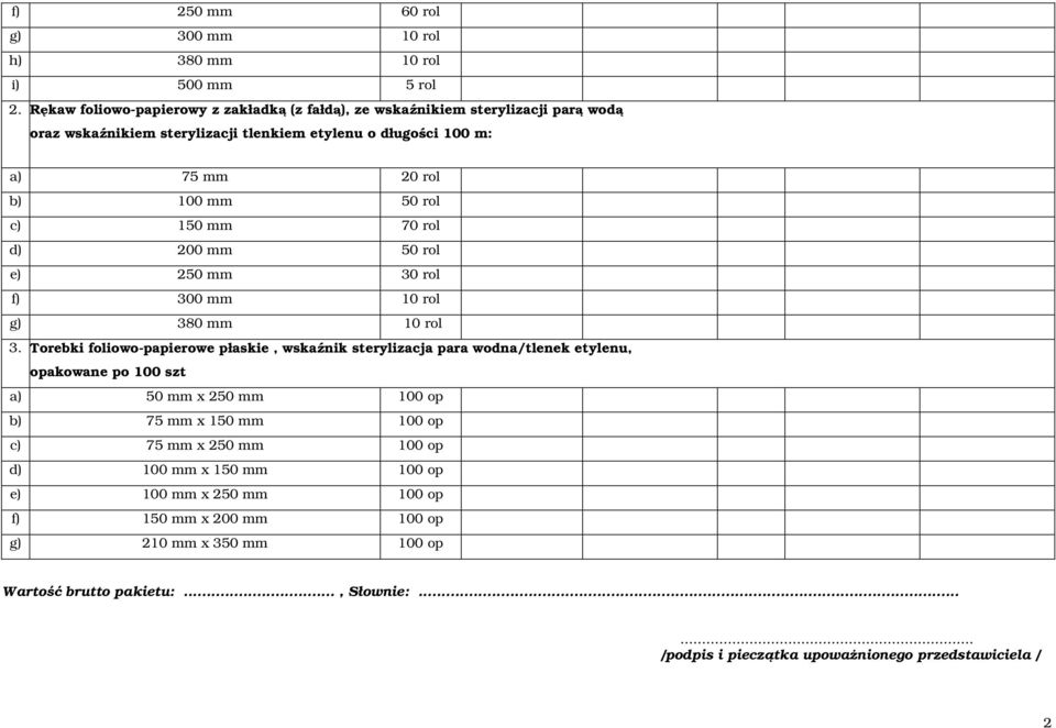 mm 20 rol b) 100 mm 50 rol c) 150 mm 70 rol d) 200 mm 50 rol e) 250 mm 30 rol f) 300 mm 10 rol g) 380 mm 10 rol 3.