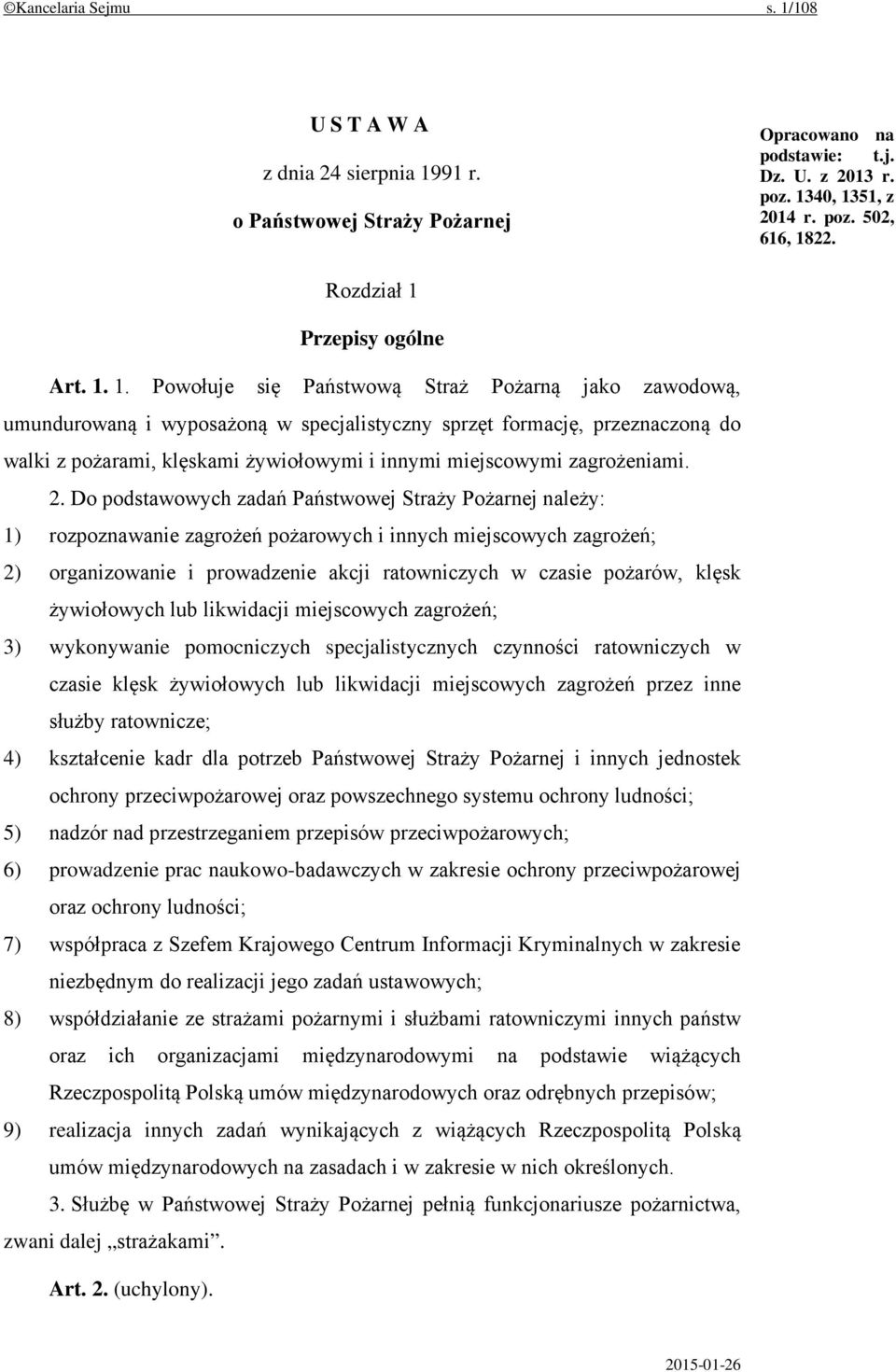 Przepisy ogólne Art. 1.