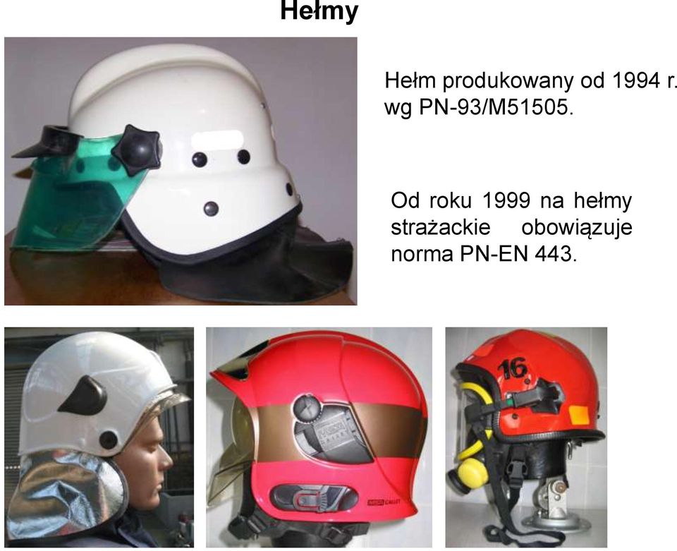Od roku 1999 na hełmy