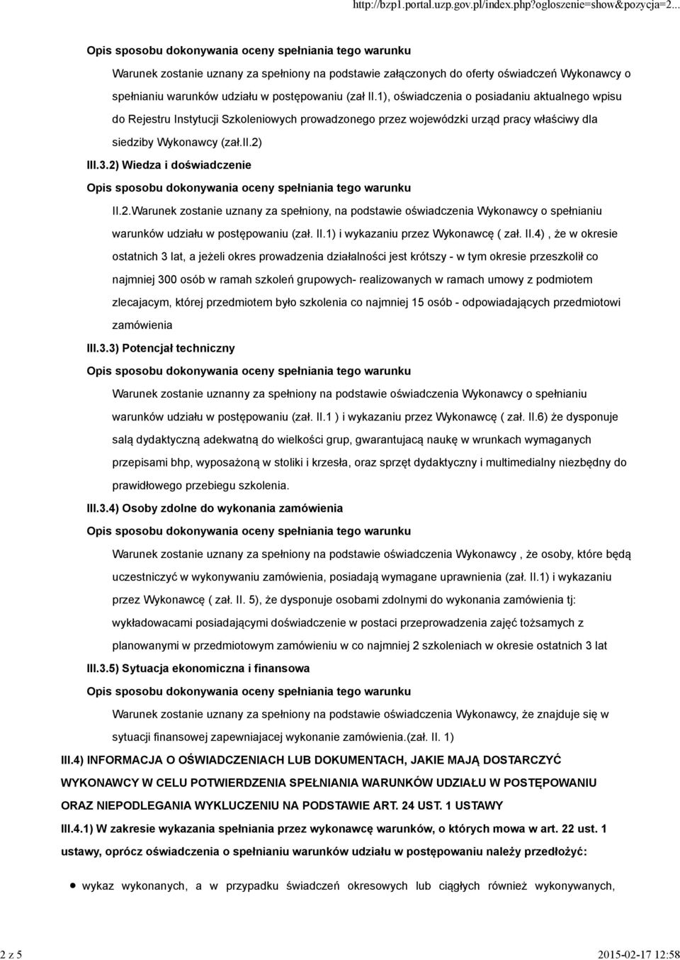 2) Wiedza i doświadczenie II.