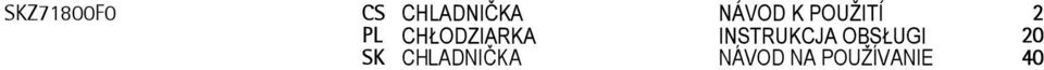 CHŁODZIARKA INSTRUKCJA