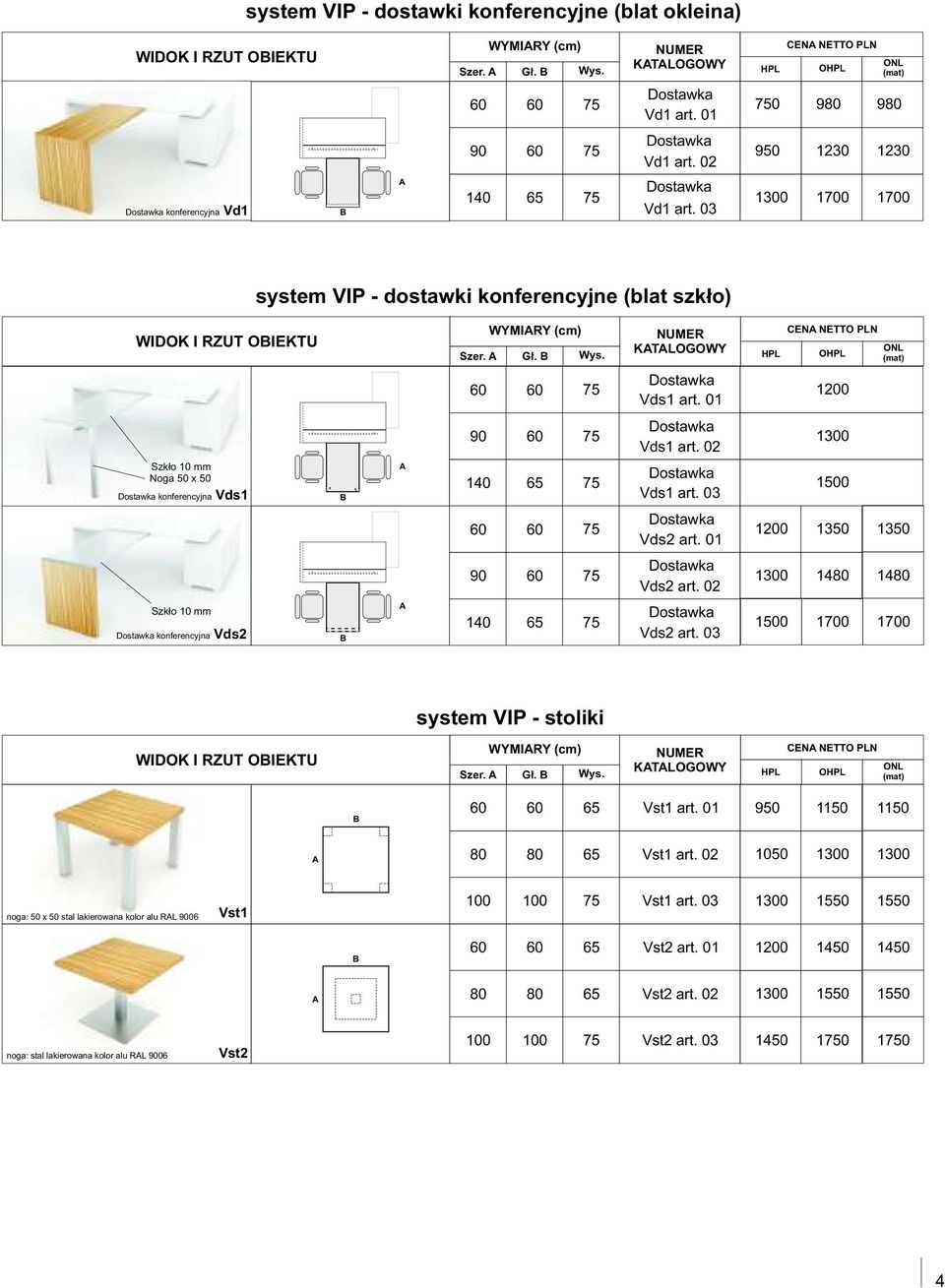 HPL CEN NETTO PLN Vds1 art. 01 1200 Szkło 10 mm Noga 50 x 50 konferencyjna Vds1 Vds1 art. 02 Vds1 art. 03 1500 Vds2 art. 01 1200 1350 1350 Vds2 art. 02 14 14 Szkło 10 mm konferencyjna Vds2 Vds2 art.