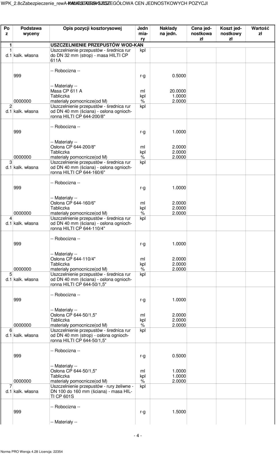 0000 Tabliczka.0000 HILTI CP -0/" Osłona CP -0/" ml.0000 Tabliczka.0000 HILTI CP -0/," Osłona CP -0/," ml.0000 Tabliczka.0000 od DN 0 mm (strop) - osłona ogniochronna HILTI CP -0/," 999 r-g 0.