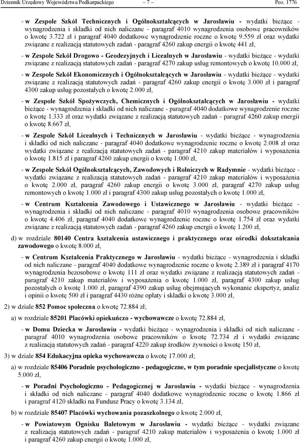 722 zł i paragraf 4040 dodatkowe wynagrodzenie roczne o kwotę 9.