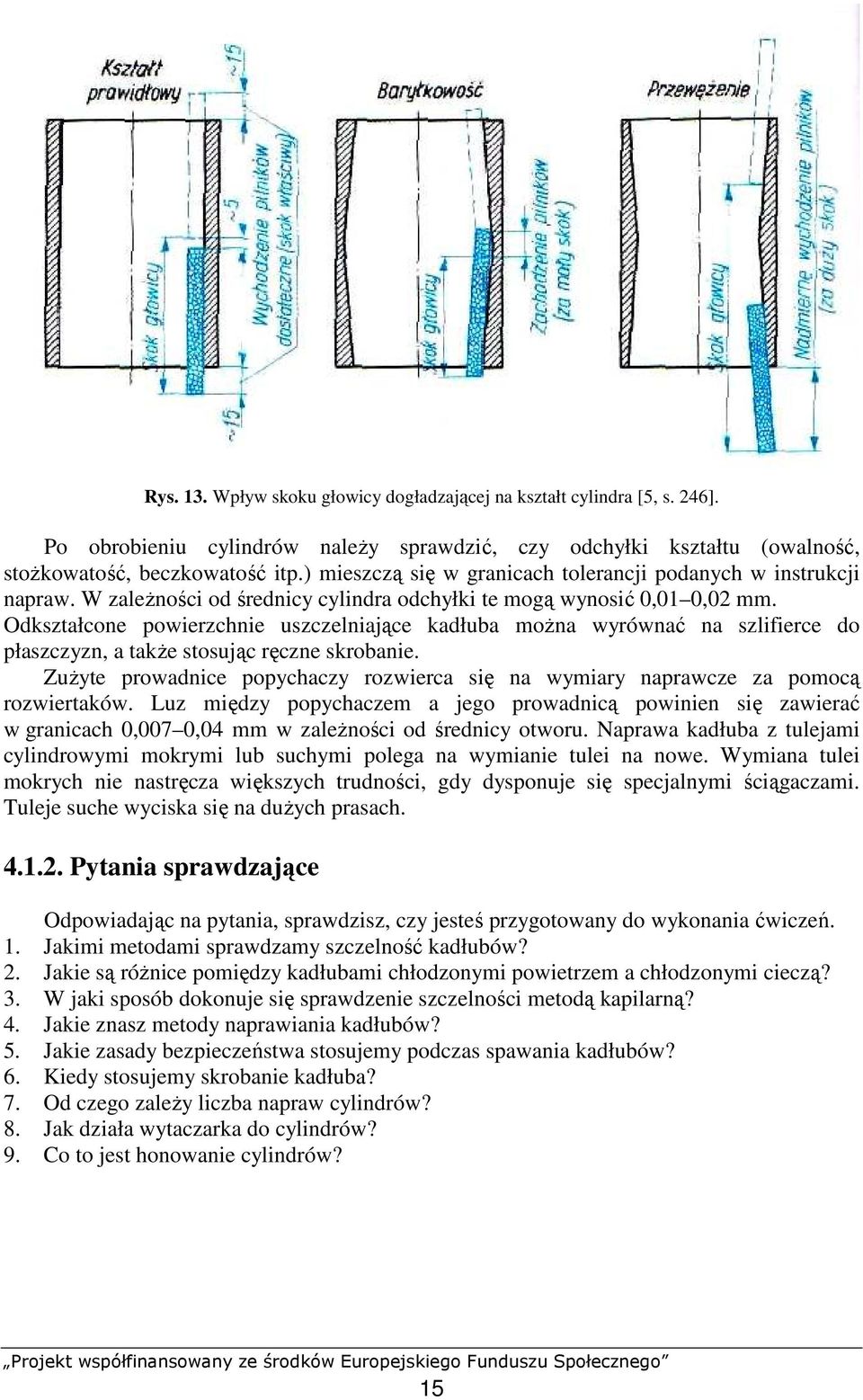 Odkształcone powierzchnie uszczelniające kadłuba moŝna wyrównać na szlifierce do płaszczyzn, a takŝe stosując ręczne skrobanie.