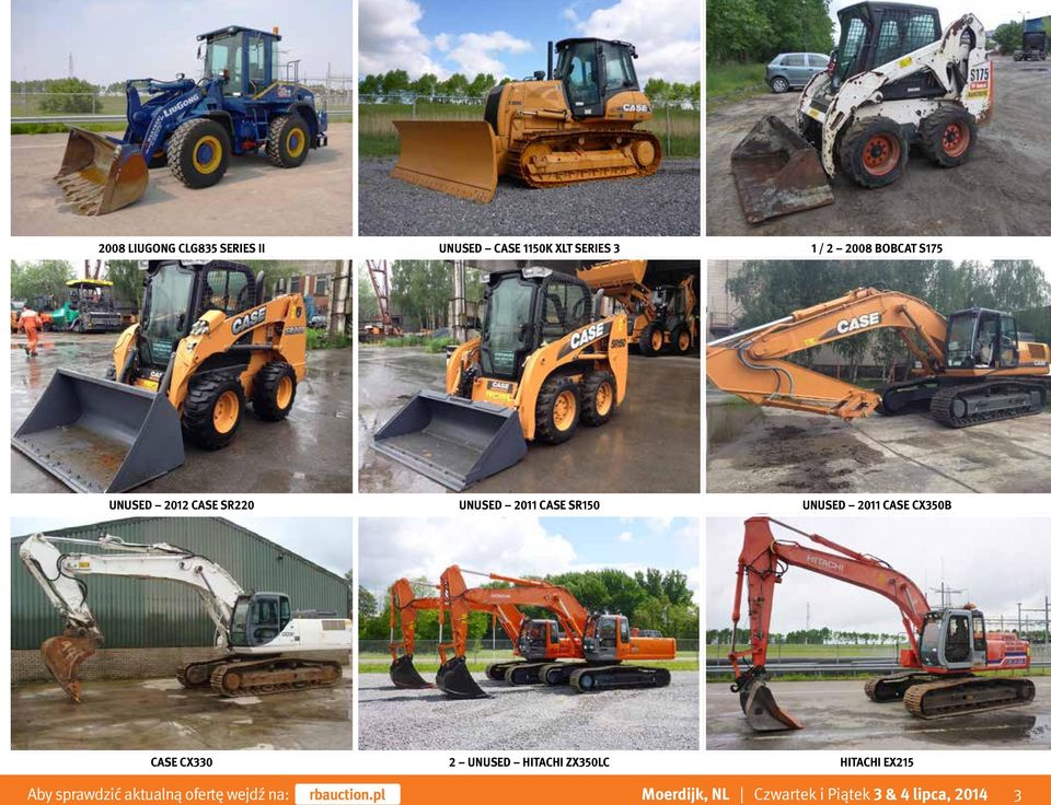 UNUSED 2011 CASE CX350B CASE CX330 2 UNUSED HITACHI ZX350LC