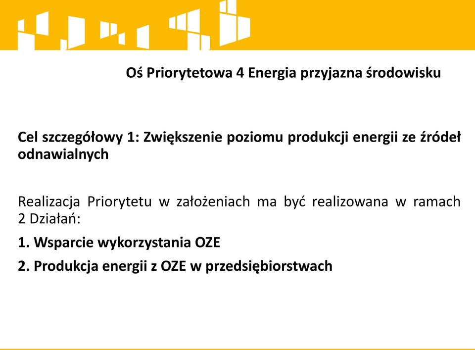 Realizacja Priorytetu w założeniach ma być realizowana w ramach 2