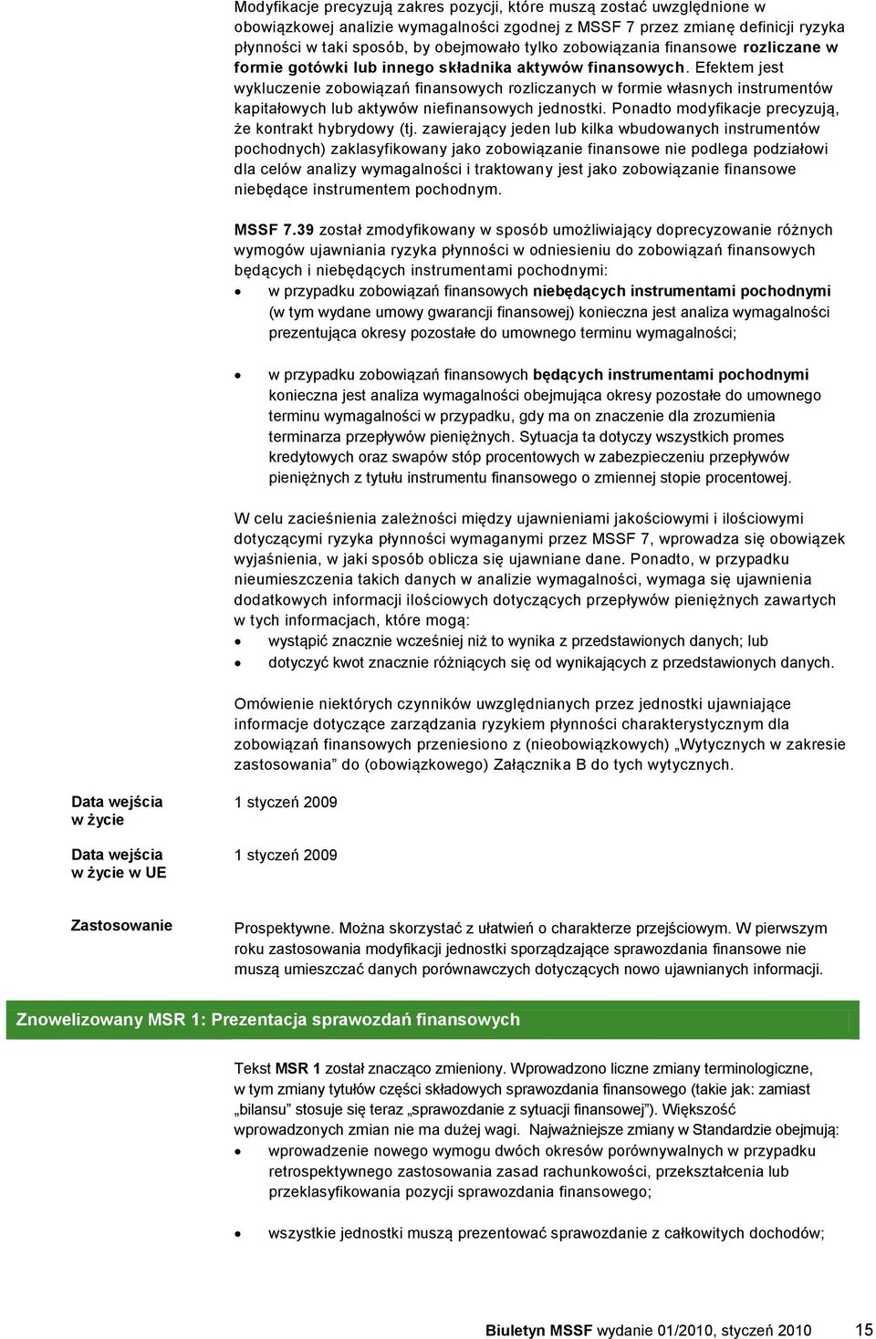 Efektem jest wykluczenie zobowiązań finansowych rozliczanych w formie własnych instrumentów kapitałowych lub aktywów niefinansowych jednostki. Ponadto modyfikacje precyzują, że kontrakt hybrydowy (tj.