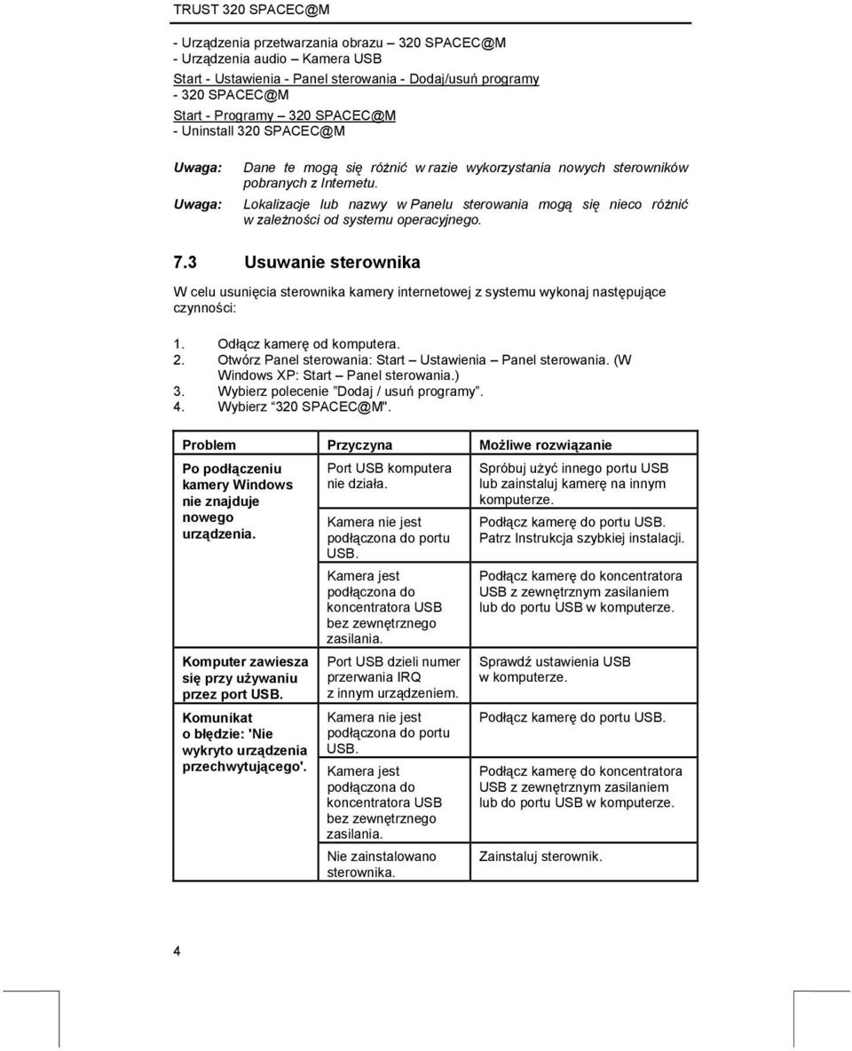 Lokalizacje lub nazwy w Panelu sterowania mogą się nieco różnić w zależności od systemu operacyjnego. 7.