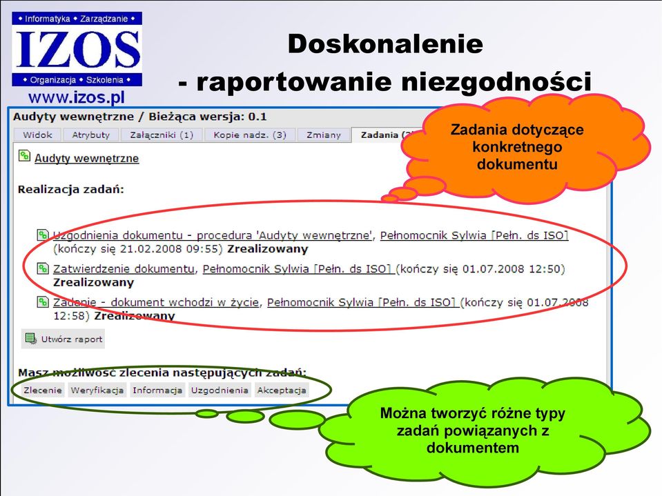 konkretnego dokumentu Można