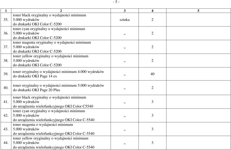 toner oryginalny o wydajności minimum do drukarki OKI Page 20 Plus do urządzenia wielofunkcyjnego OKI