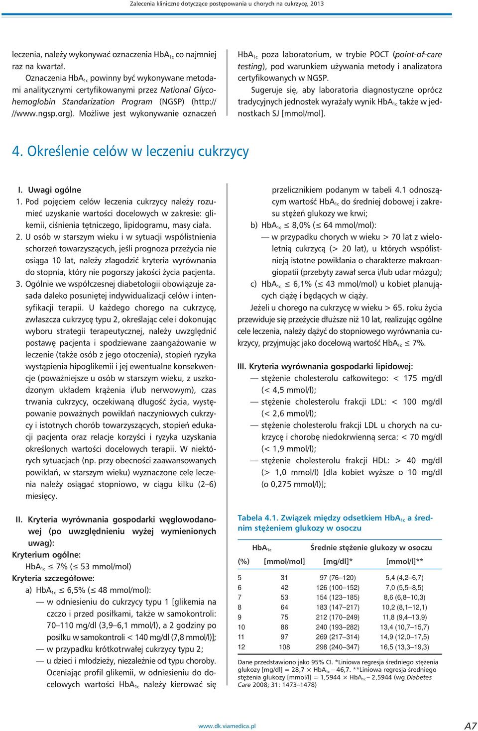 Możliwe jest wykonywanie oznaczeń HbA 1c poza laboratorium, w trybie POCT (point-of-care testing), pod warunkiem używania metody i analizatora certyfikowanych w NGSP.