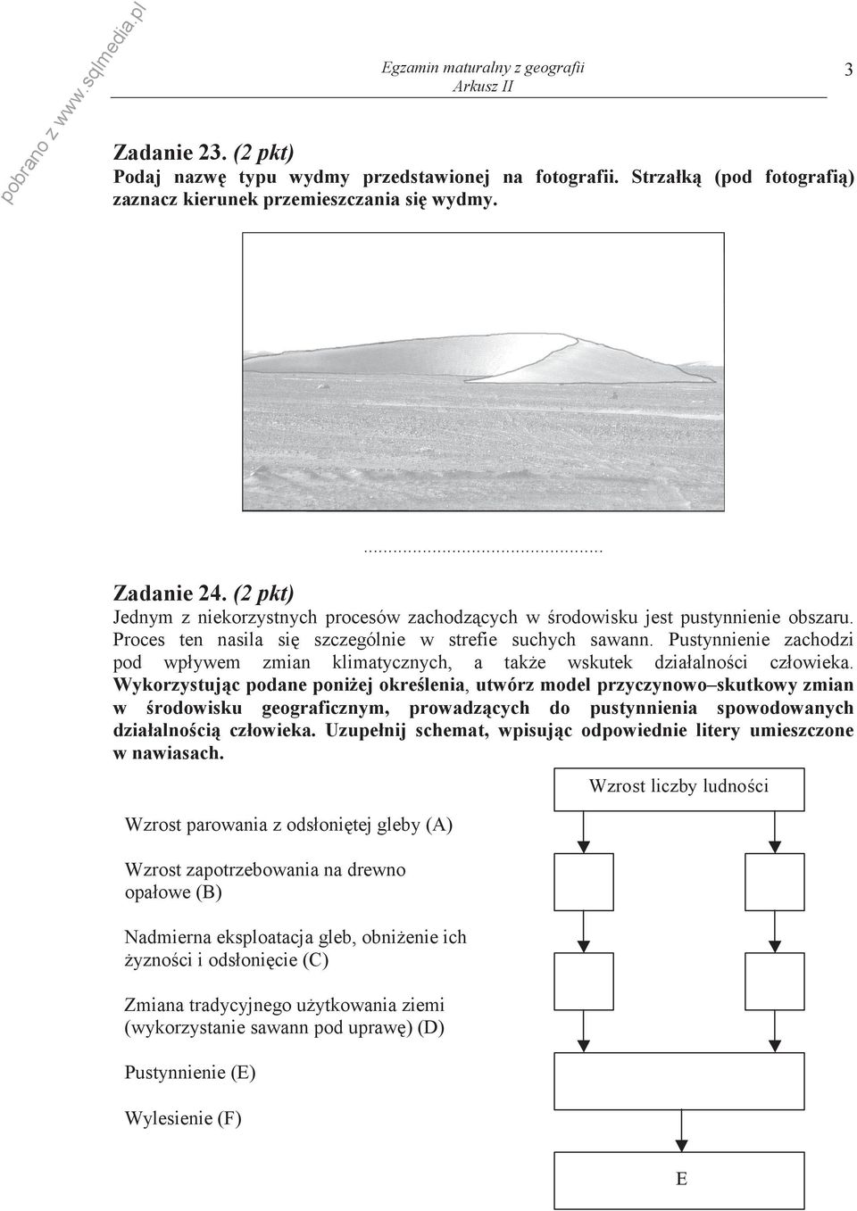 Pustynnienie zachodzi pod wpływem zmian klimatycznych, a take wskutek działalnoci człowieka.